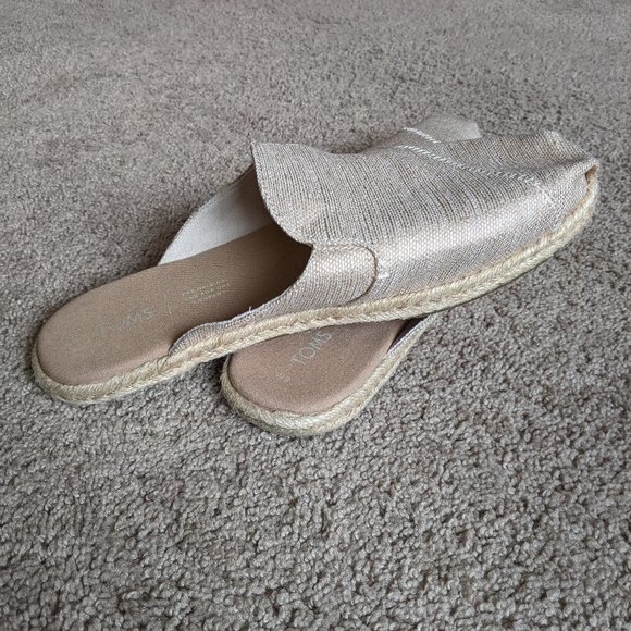 Toms Shoes - TOMS Nova Espadrille Slide, Rose Gold, Size 9